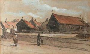 Townsfolk in a Dutch street by Johannes Bosboom