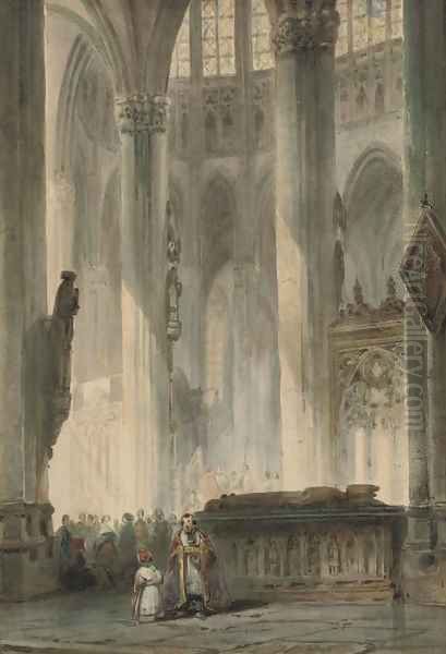 Figures in a church interior 2 - view 1