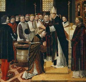 Ordination of St. Augustine by Ambrogio Borgognone