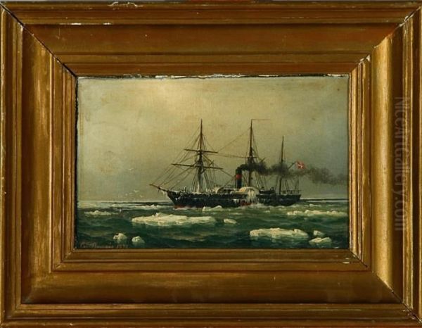A Steamship In The Great Sound, Denmark - view 1