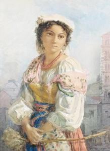 Study Of A Young Spanish Girl by Guido Bach