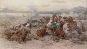 An Arab Encampment by Guido Bach