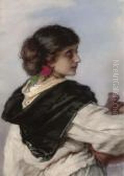 A Young Italian Water Carrier Lost In Thought - view 1