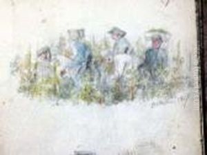 Carnet De Croquis De Jeunesse Avec Etudes De Personnages Ou Paysages Souvent by Auguste Bachelin