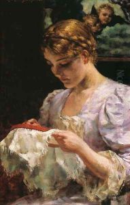 The Embroiderer by James Carroll Beckwith