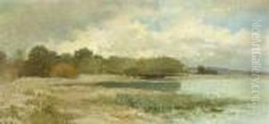 Oil/canvas, Monogrammed, Verso On The Canvasstamp "exposition Aug by Auguste Bachelin