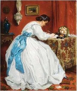 At The Writing Table by Auguste Bachelin