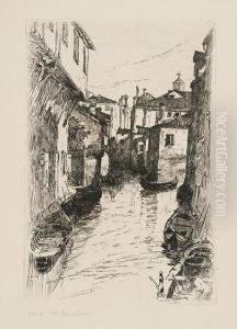 Canal, Venice by Otto (Henry) Bacher
