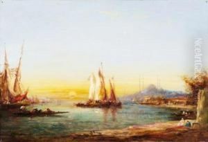 Soleil Couchant Sur Le Bosphore, Istambul.