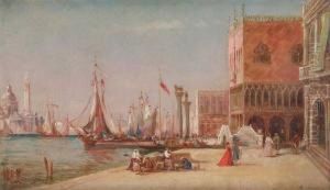 Promeneurs A Venise by Adolphe Bachmann