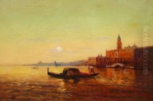 Gondole A Venise. by Adolphe Bachmann