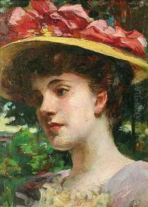 The Straw Hat by James Carroll Beckwith