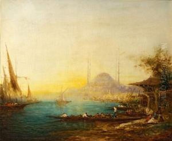 Coucher De Soleil Sur Le Bosphore, Constantinople. - view 1