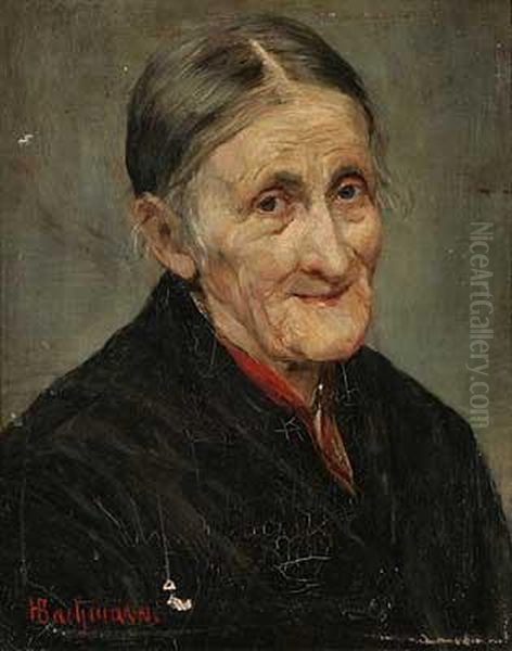 Portrait Einer Freundlichen Alten Bauerin - view 1