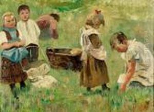 "spielende Kinder". by Hans Bachmann