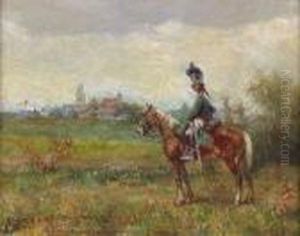 Franzosischer Kavallerist Auf Seinem Pferd. by Emmanuel Bachrach-Baree