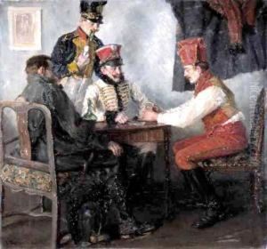 Przy Karcianym Stoliku, Przed 1900 by Emmanuel Bachrach-Baree