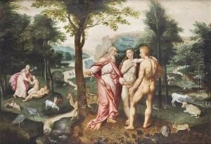 Adam And Eve In The Garden Of Eden by Jacob Adriaensz Backer