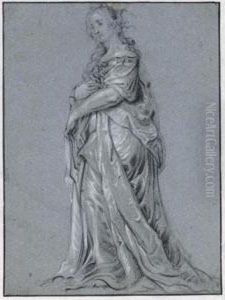 Full-length Study Of An Elegantly Dressed Young Lady Full-length Study Of An Elegantly Dressed Young Lady