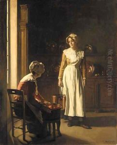 Les Servantes a l'Office by Claude Joseph Bail