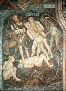The Last Judgement, detail of the adulterers, c.1394 by Taddeo Di Bartolo