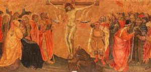 Crucifixion, predella panel by Taddeo Di Bartolo
