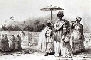 Lady taking a child to Baptism, from 'Voyage a Surinam', 1839 by Pierre J. Benoit