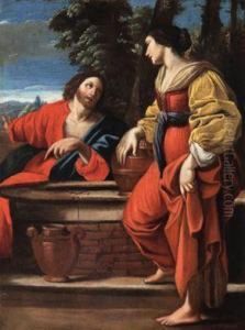 Christus Und Die Samariterin Am Brunnen by Sisto Badalocchio