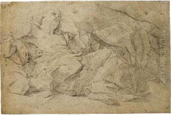 Reclining Female Figure And Study Of A Hand - view 1