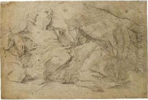 Reclining Female Figure And Study Of A Hand by Sisto Badalocchio
