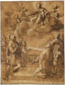 The Madonna And Child Adored By Saints The Madonna And Child Adored By Saints