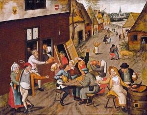 Peasants Making Merry outside a Tavern 'The Swan' c. 1630
