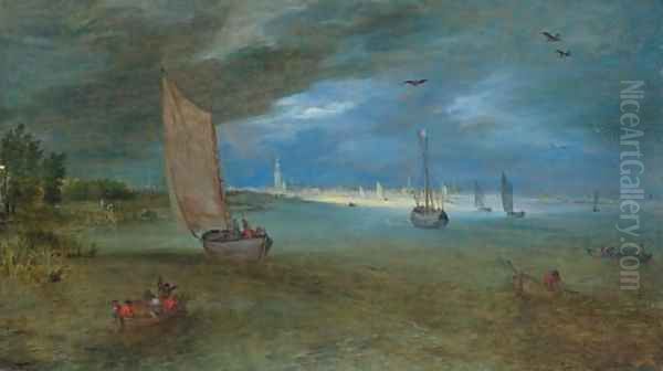 A view of the Scheldt with Antwerp beyond - view 1
