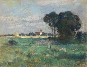 Dachauer Landschaft. by Fritz Baer