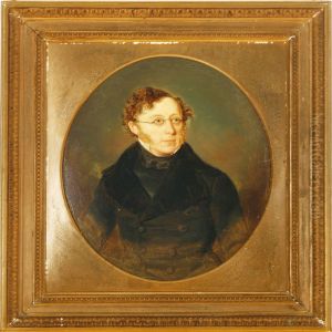 Portrait Of The Danish Author Christian Winther