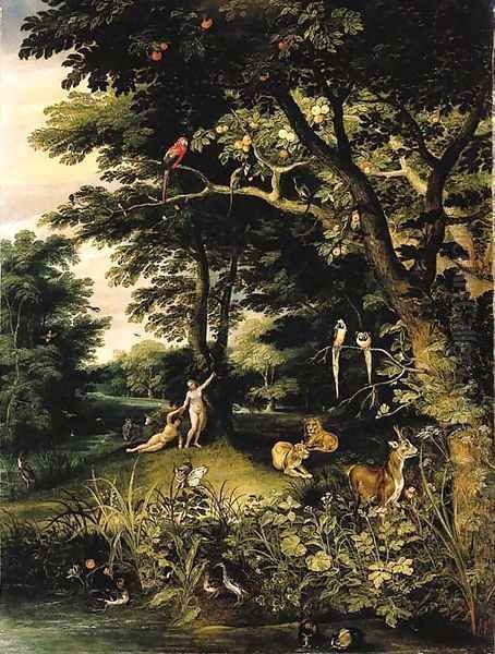 Adam and Eve in the Garden of Eden by Jan Brueghel the Younger