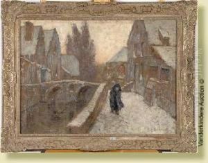 Coin De Ville Anime Sous La Neige by Albert Baertsoen