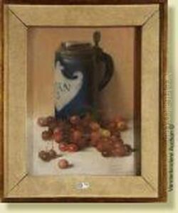 Lescerises, Pastel Sur Papier. 
Signe En Bas A Droite Firmin Baes.ecole Belge. Dim.: 36x28cm
