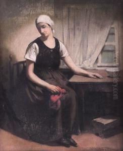 A Woman Sitting At The Table A Woman Sitting At The Table