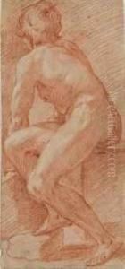 Academie D'homme Nu Assis, Vu De Dos by Giovanni Baglione