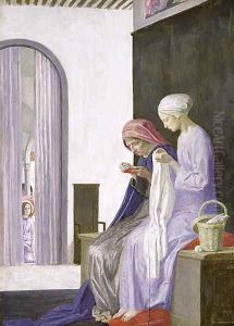 Mary in the House of Elizabeth, 1917 by Robert Anning Bell
