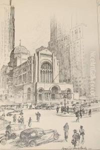 Bustling New York Street Scene by Vernon Howe Bailey