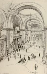 Entrance Hall At The Metropolitan Museum Of Art by Vernon Howe Bailey