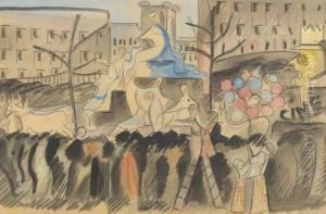 Festlicher Umzug Mit Schaulustigen by David Bailly