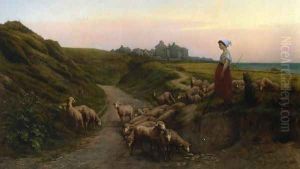 Low Road on the Coast of Normandy by Etienne Prosper Berne-Bellecour