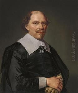 Portrait Of A Gentleman, Half-length, In A Black Costume With Lacecollar And Cuffs Portrait Of A Gentleman, Half-length, In A Black Costume With Lacecollar And Cuffs