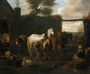 At the Forge by Pieter van Bloemen