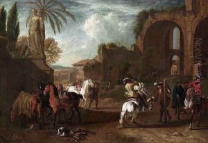 A Riding-School c. 1700 by Pieter van Bloemen