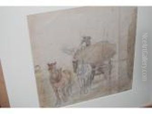 Figure With Horses And Hay Cart