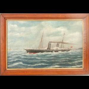 Ship Painting, 1896 British Steamer